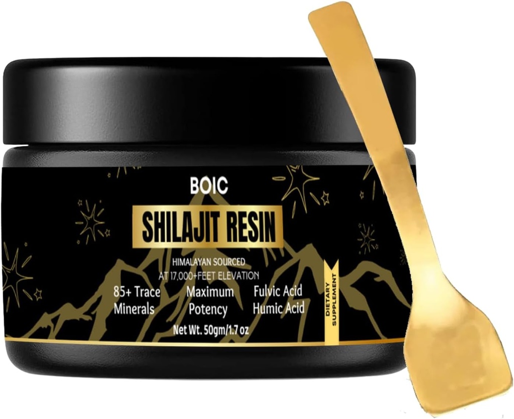 Sure Black Himalaya Shilajit Resin Benefit Energi & Imune Dukungan untuk Perempuan & Pria (50Gm / 1.7 Ounce, 100 Hari Serving)