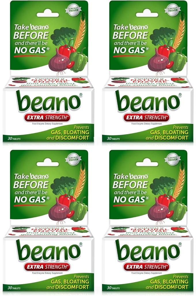Beano Ultra 800, Pencegahan Gas dan Suplemen Enzyme, 30 CT, 4 Pack