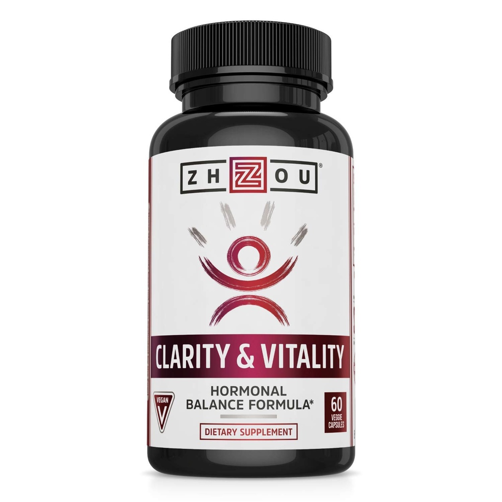 ZHOU Clarity and Vitalitas (Foremenly DHEA) 50 mg, Hormonal Saldo Formula bagi Women & Men, Healthy Aging, Non-GMO, Vegan, Gluten Free, 60 Capsules