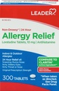 Pemimpin 24 Hour Relief, Non- Drowsy, Loratadine 10mg, Antihistamin, Prescription Power asli, Sinus Relief, Indoor dan Outdoor, Counteract Allergy, 300 Tablet