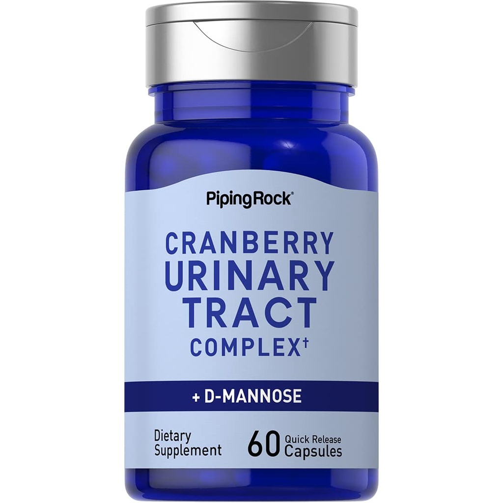 Piping Rock Cranberry Complex Suplement: 124; 60 Capsules 124; dengan D-Mannose dan Probiotic Blend for Women and Men 124; Advanced Urinary Formula 124; Non-GMO, Gluten Free