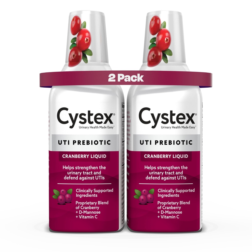 Cystex Urinary Tract Infeksi Dukungan & Prevention - Cranberry Prebiotic Suplemen dengan D-Mannose & Vitamin C untuk Perlindungan & URI Kesehatan Pemeliharaan - 7.6 lf oz - (Paket 2)