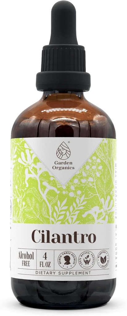 Cilantro Alcohol- Free Natural Tincture Extract, Imune System Booster, Liquid Drops Terbuat dari 100% Cilantro Dry Leaf (4 fli oz)