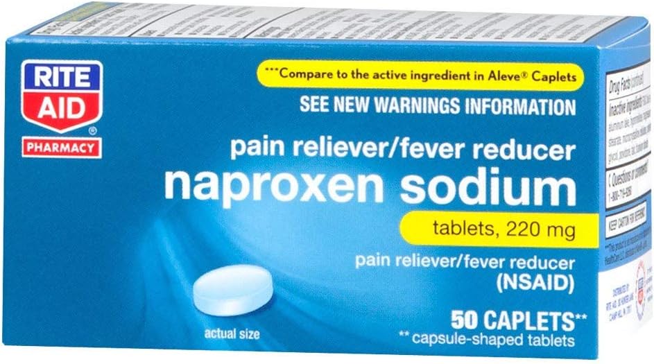 Aid Rite Naproxen Sodium Relief Pill, 220 mg Caplets - 50 Count 2.14; NsaID Pain Reliever Reliver; Pil Nyeri 124; Relief Kembali Menghasilkan 124; Muscle and Back Pain Relief