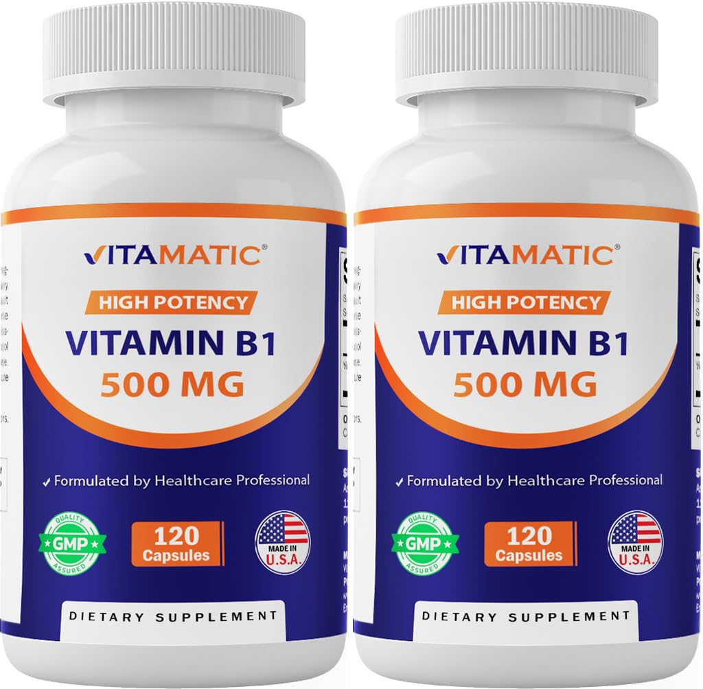 Vitamin Vitamin B1 (Thiamine) 500mg - 2 Pack (120 Capsules Total)