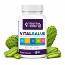 VITAMINS NATURAL CORP-Vital Salud Plus- Organic Immune System Supplement with Nopal Cactus, L-Carnitine Bacon Health, Reduces Varicose Veins, Improve Skin Applaces (60 Capsules)