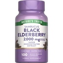 Nature 's Truth Black Elderberry Capsules 124; 100 Count 124; Super konsentrasi Sambucus Extract 126; Non-GMO dan Gluten Free Suplemen