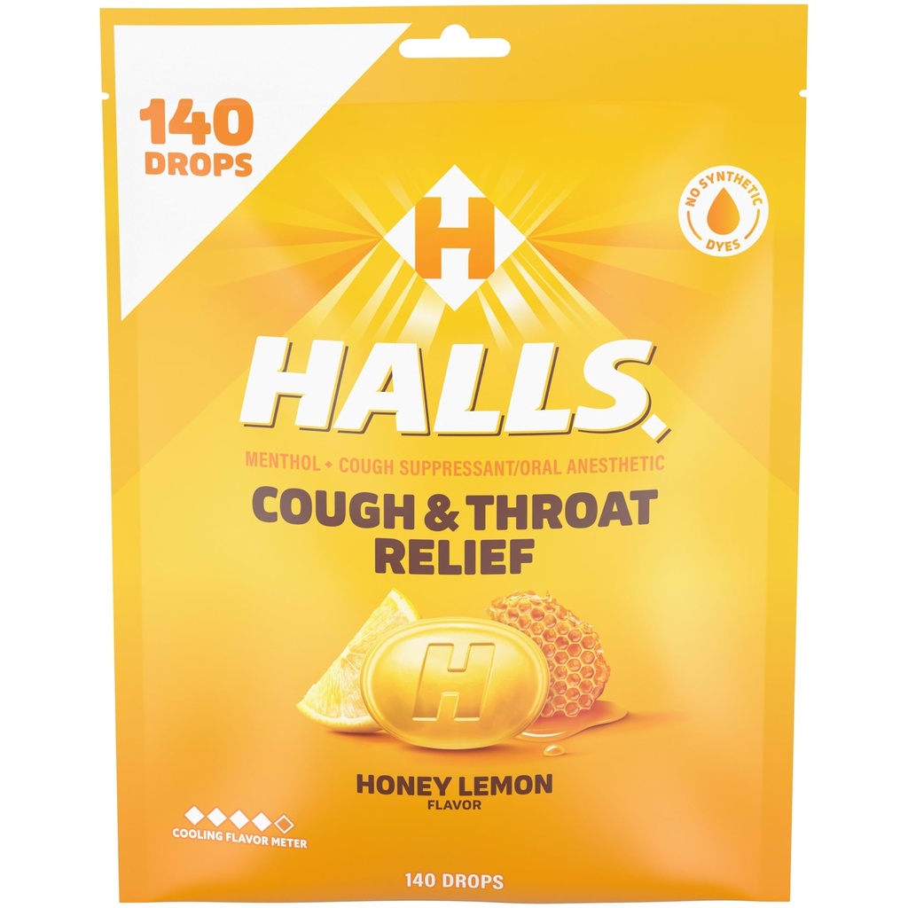 Membawa Relief Honey Lemon Cough Drops, Value Pack, 140 Drops