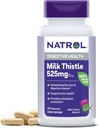 Natrol Milk Thistle 525 mg per Serving, Dietary Suplemen untuk Kesehatan Digetical, Suplemen Milk Thistle, 60 Kapsul, 30 Hari Suppply