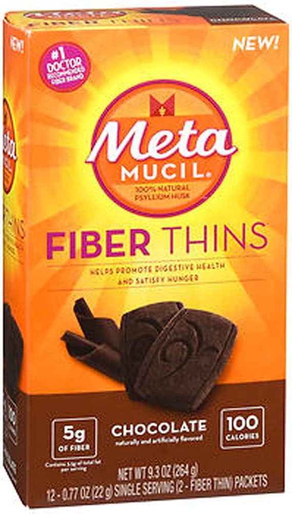 Metamucil Fiber Thins, Chocolate, 12 Paket, 9.3 oz - Kemas 2