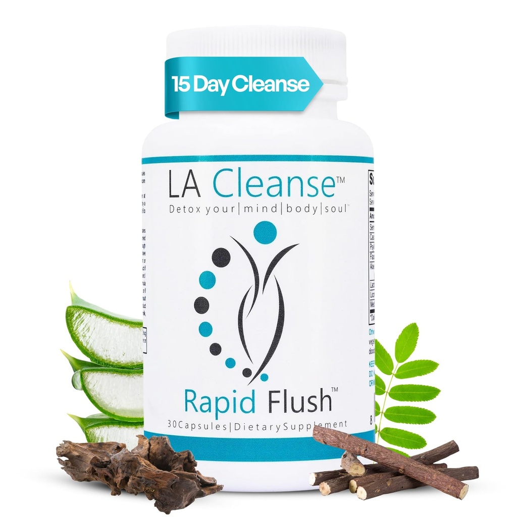 15 Hari Cleanse dan Detox - Rapid Flush 15 Hari Gut Cleanse untuk Detox, Colon Cleanse, Colon Broom Gut Dukungan - Enhance Dicarce dengan Cascara Sagrada, Senna Leaf, Psyllium Husk - Capsules 30 Count