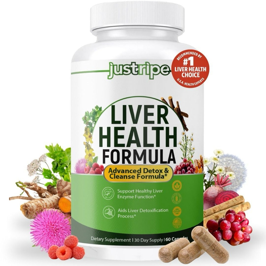 Liver Health Formula, Liver Cleanse Detox & Repair with Artichoke Extract, Milk Thistle, Dandelion and More for Liver Health - Herbal Liver Suppplemen 30 Days Supppply (1)