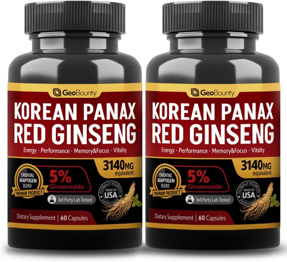 Red Panax Ginseng Capsule 2 Pack, Panax Ginseng Suplemen, 2 Value Pack 3140mg (Ginsenoside 5%)