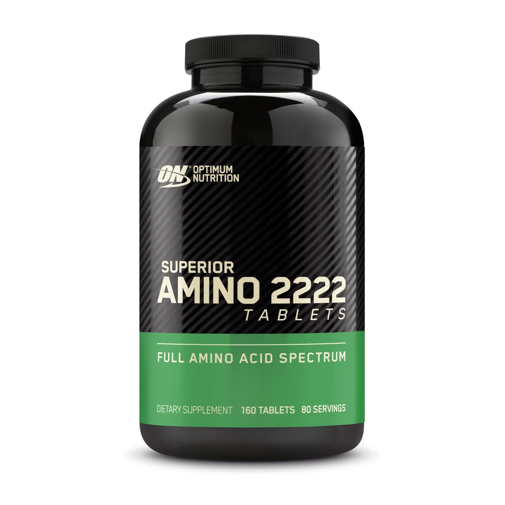 Optimum Nutition Superior Amino 2222 Tablet, Complete Estile Amino Acids, EAS, 160 Count
