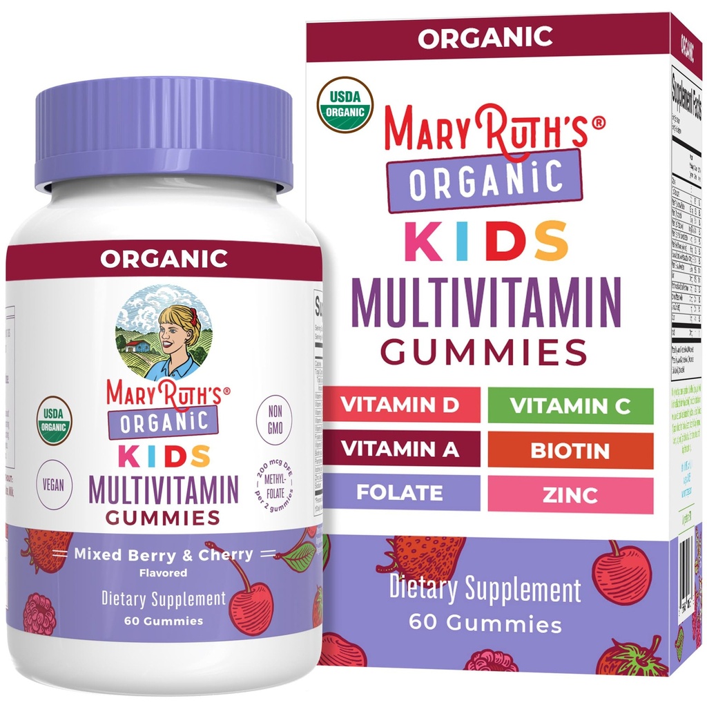 MaryRuth Organics Kids Vitamin 124; Multi 124; 1 Bulan Supply 124; Multivitamin Gummies untuk Ages 4 + 14; Multivitamin for Kids 124; Vegan 124; Hanya 2 Gummies hari 124; 60 Count