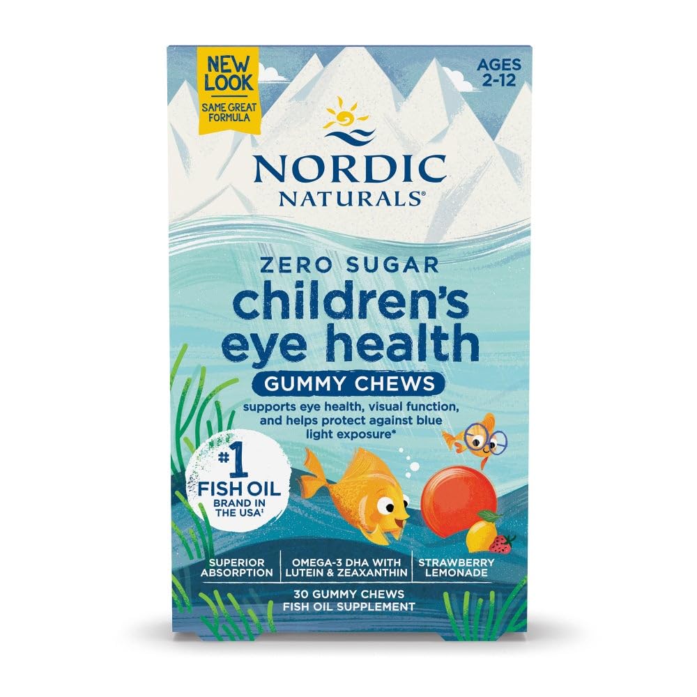 Narac Narals Children 's Eye Health Gummies, Strawberry Lemonade - 30 Gummies for Kids - 484 mg Total Omega- 3s DHA, Lutein & NUxanthin