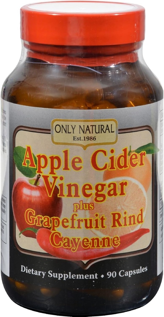 Hanya Natural Apple Cider Vinegar Plus Grapefruit Rind Cayenne Capsules, 90-Count
