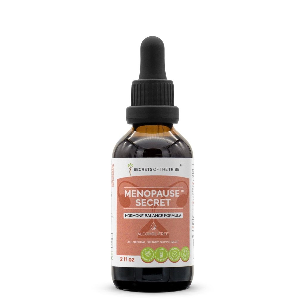 Menopause Secret Alcohol- Free, Glycerite Black Cohosh, Vitex, Red Clover, Maca, Dong Quai, St. John 's Welt. Tincture, Herbal Extract Hormone Balance Formula 2 OZ