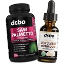 Saw Palmetto for Women Hair Loss & Lioss Mane Mushroom Drops - DHT Blocker Growth Plus Bladder & Organic Lion Mane Mushroom Drops Tincture - Pure Saw Palmetto Hair Loss & Urmination Pills