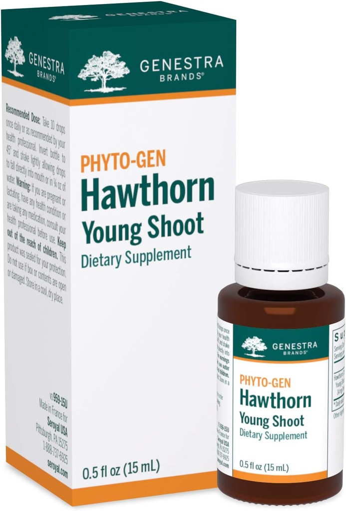 Genestra Brands Hawthorn Young Shoot 124; Herbal Suplemen 124; 0.5 FOz.