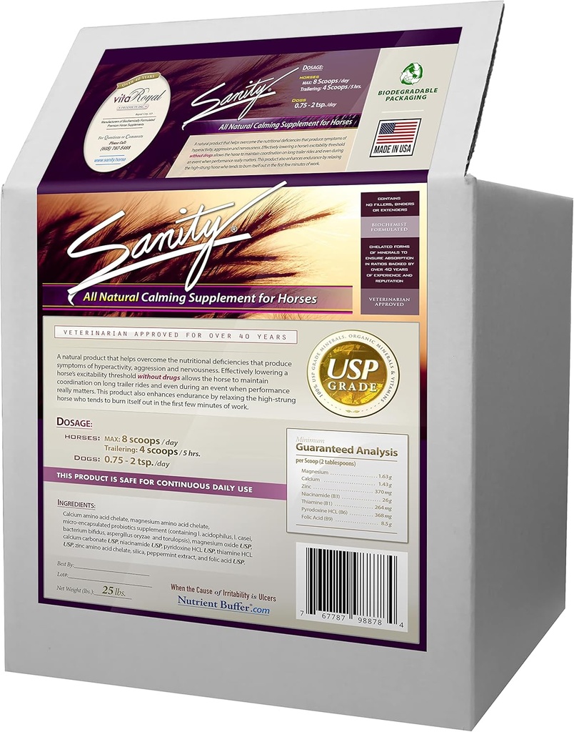 Sanity - Equine Behavioral Calming Foine Acid, Nicinum, Peppermint & More
