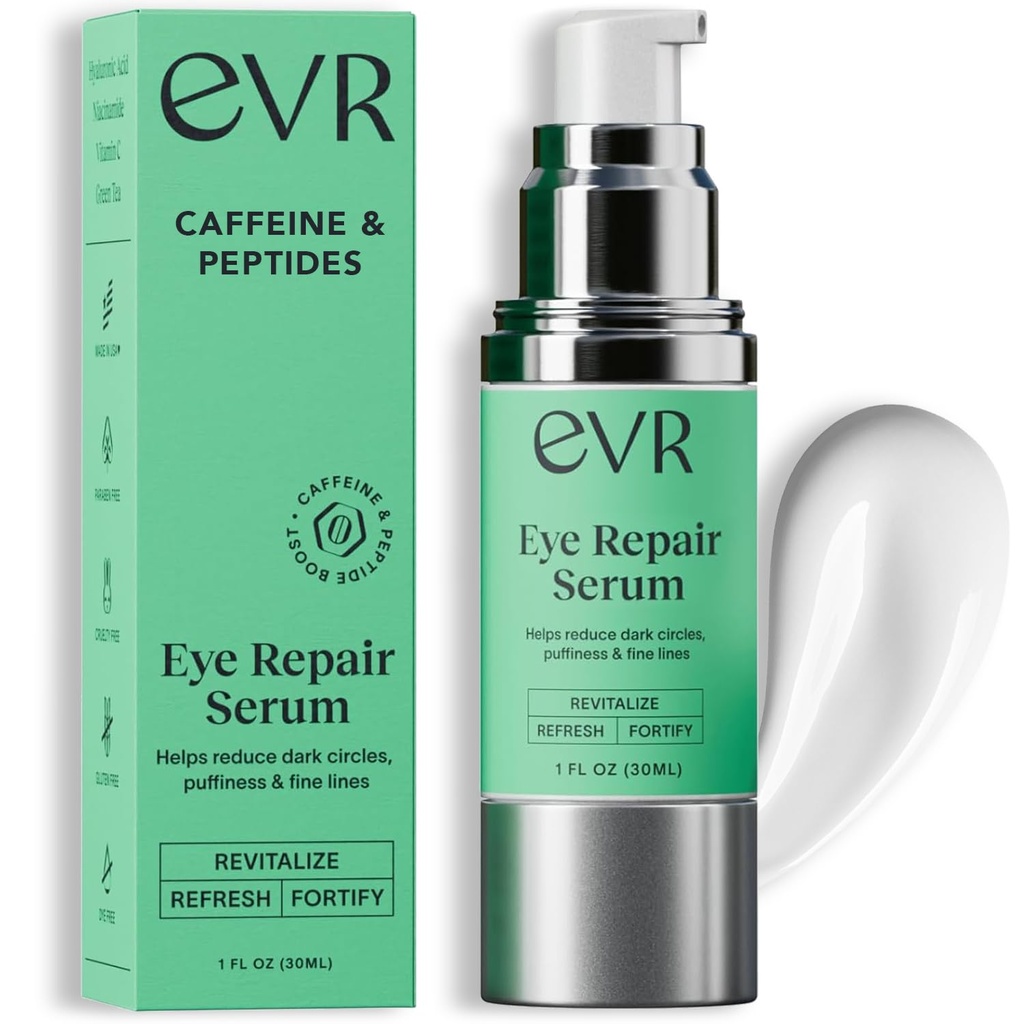 Caffeine Eye Cream for Dark Circles Puffiniss and Wrinkles - Fraintles Free - Anti- aging Eye Care for Sensitive Skin - Made in the USA for Men and Women - 1 Oz