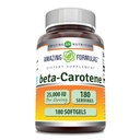 Amazing Formulas Beta- Carotene Suplemen: 124; 25000 IU per Serving 124; 180 Softgels 124; Non-GMO 124; Gluten- Free 124; Made in USA