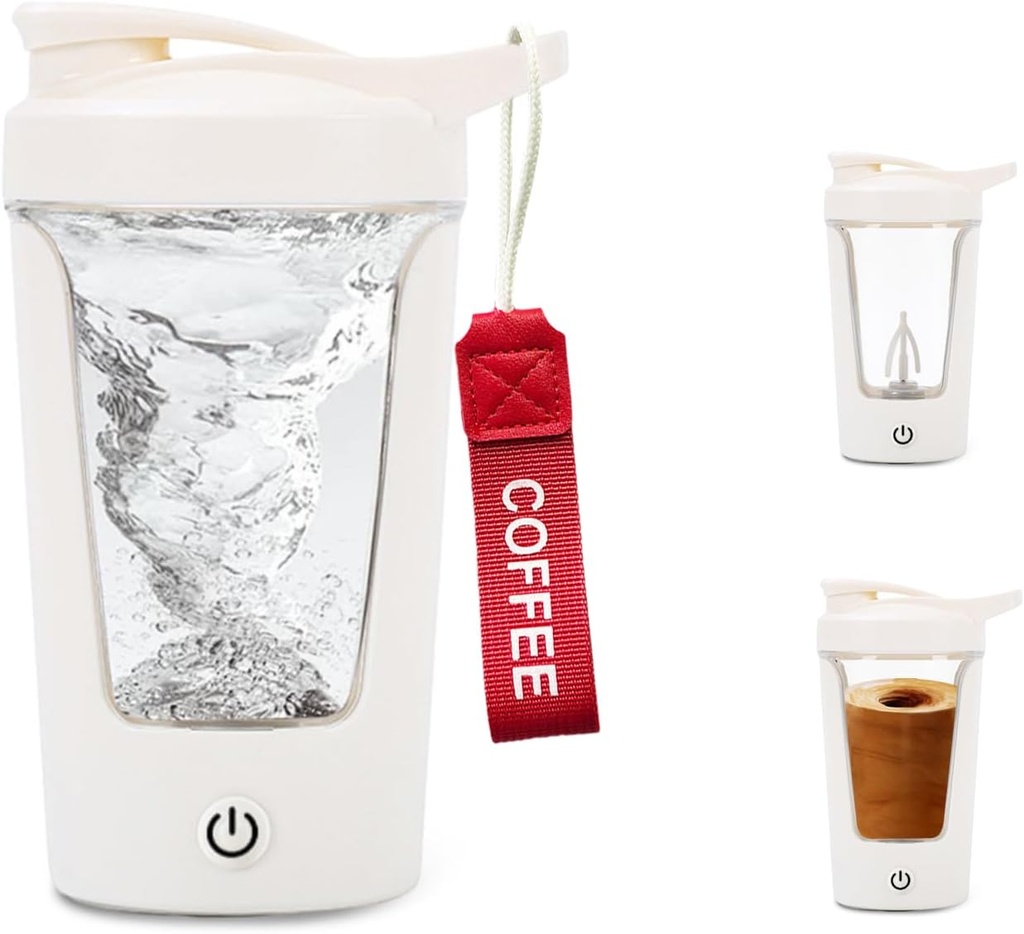 Electric Shake Bottle, Portable Protein, Mixer Cup, USB C Shaker untuk Smooth Protin Shakes, BPA-Free, Tritan, 450ml, 16oz, Stir Cup, 500mAh Rechargable