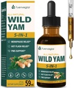 All Herbal Liquid Drops, Wild Yam Extract with Chaste Berry, Fenugreek, Black Cohosh for Menopause Relief & PMS Dupport. 2oz