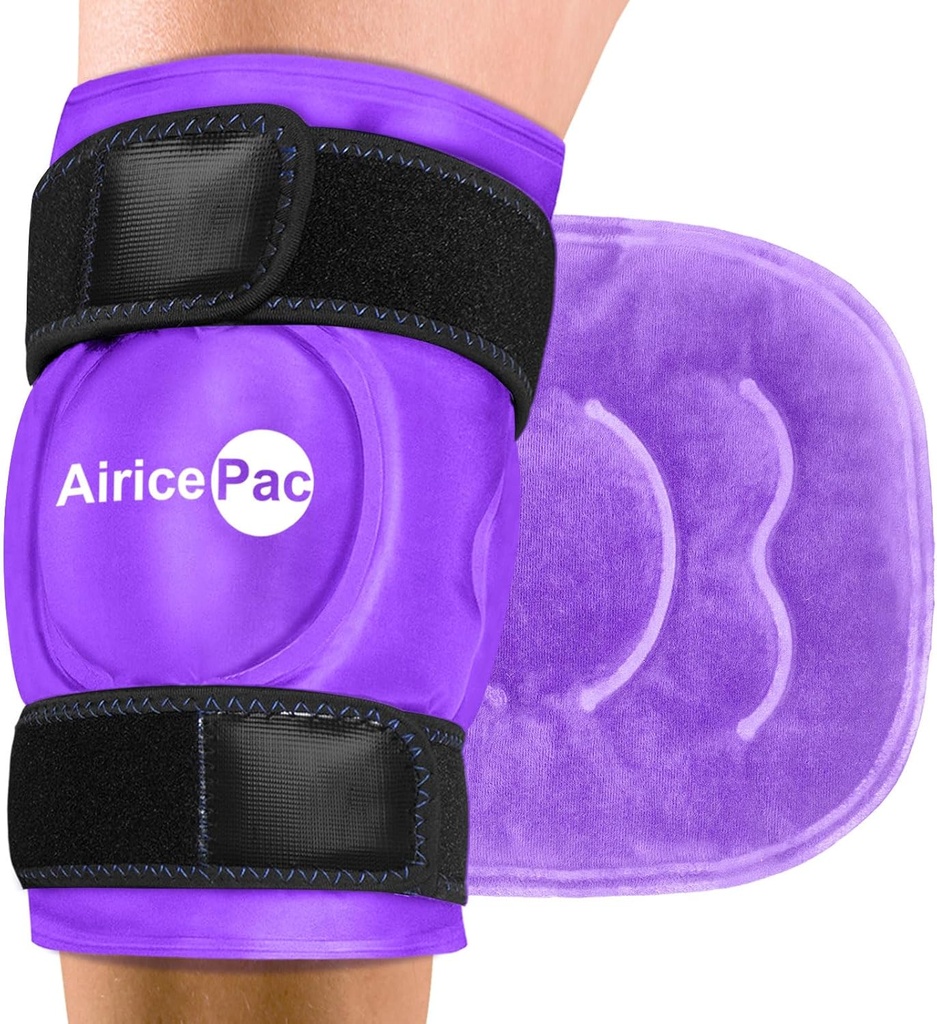 Ice Pack for Knee Pain Relief, Recontinable Gel Ice Wrap for Injuries, Swelling, Knee Replacement Becsion, Cold Compress Therapy for Arthritis, Meniscus Tear and ACL, Purple