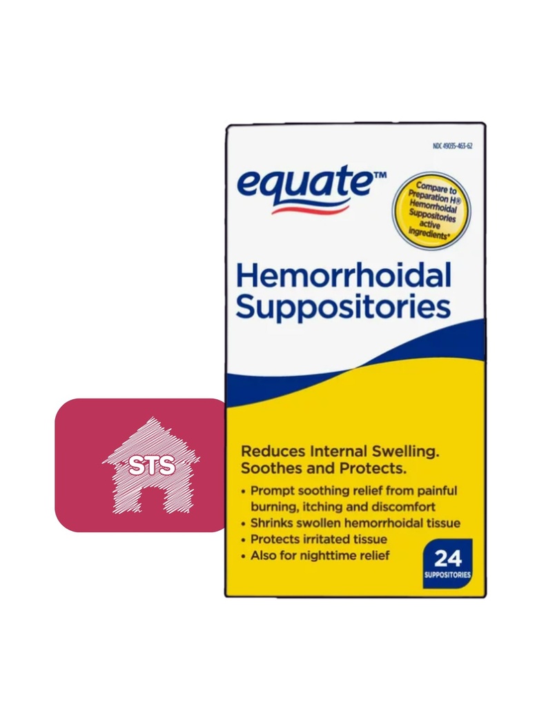 Sama dengan Suplai Hemperhoidal, Relief dari Pembakaran, Gatal dan Ketidaknyamanan Heemorhoids, 24 Cacah (Paket 1) + STS Sticker.