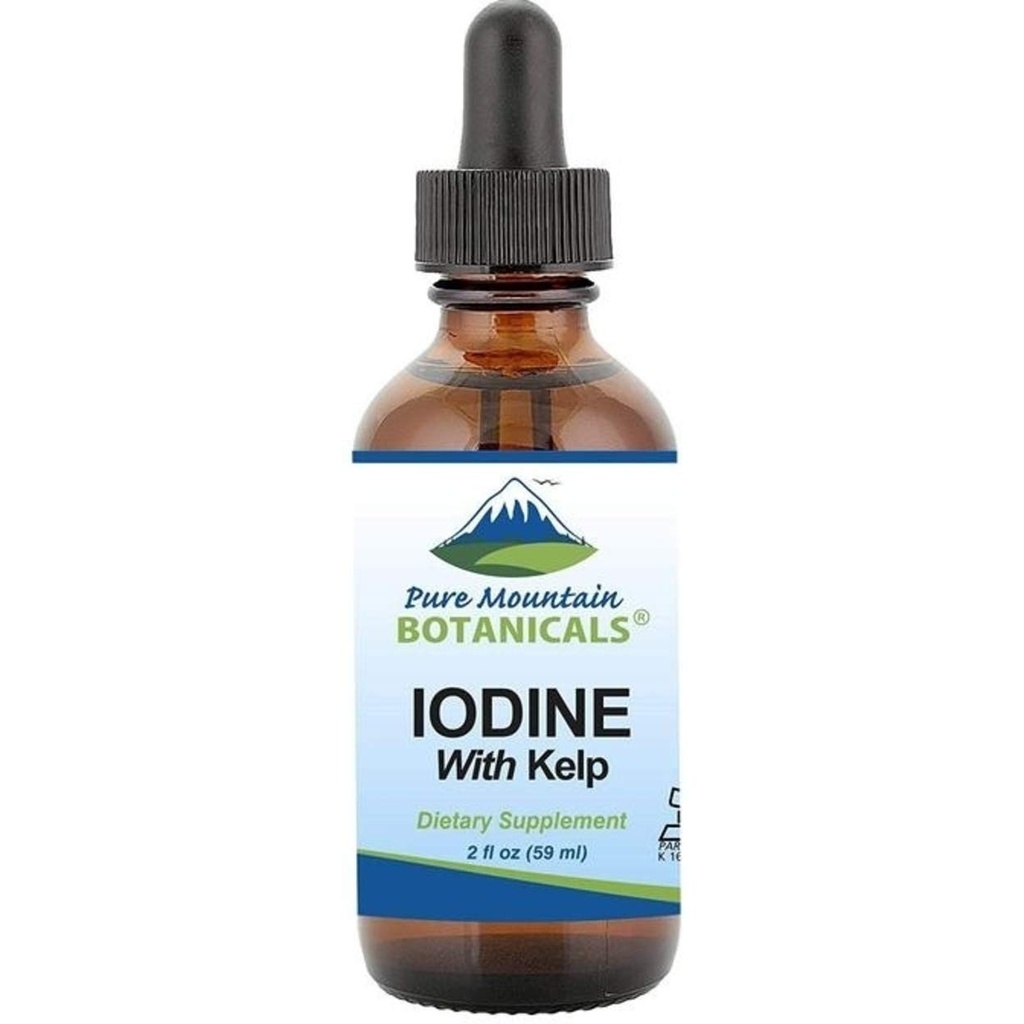 Isoid Iodin 0.3% Solusi 2oz - Liquid Suplemen dengan Organik Kelp - Kosher Vegan Iodide Drops Solusi