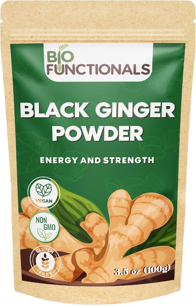 Black Ginger Powder (3.5 Oz) Thai Black Ginger Powder Kaempferia Parvifora. Promoses Energy & Stamina
