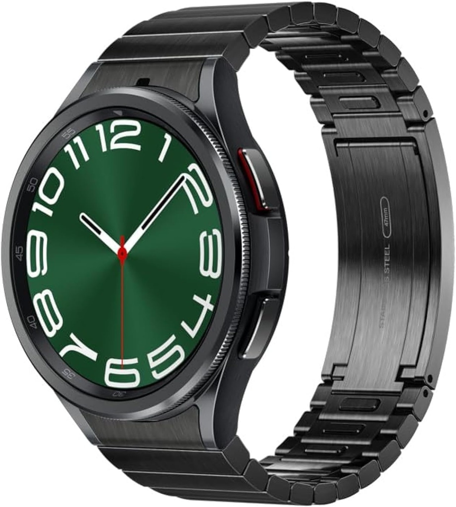 Galaxy Sassane Watch 6 Bespoke Edition 47mm Exclusive Bluetooth Smartwatch, Health, Fitness, Sleth, Heart Rate Tracker, Imported Battery, Sapphire Crystal Glass, US Version, Link Brackelt Band, Black
