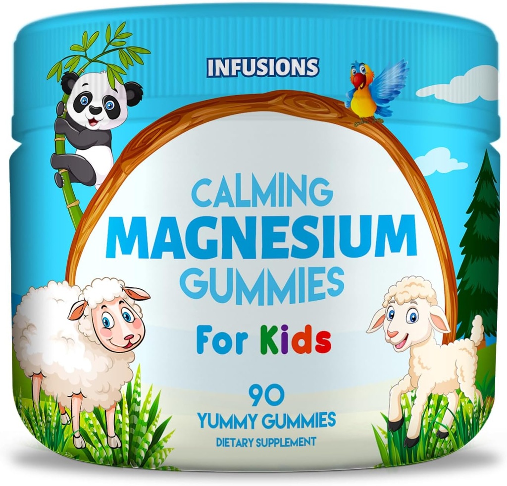 Infusisasi Gummies Tenang Magnesium untuk Anak 90 Count - Sehat Muscle Bone Energy Support Soft and Delicious Vegan Friendly & Non- GMO