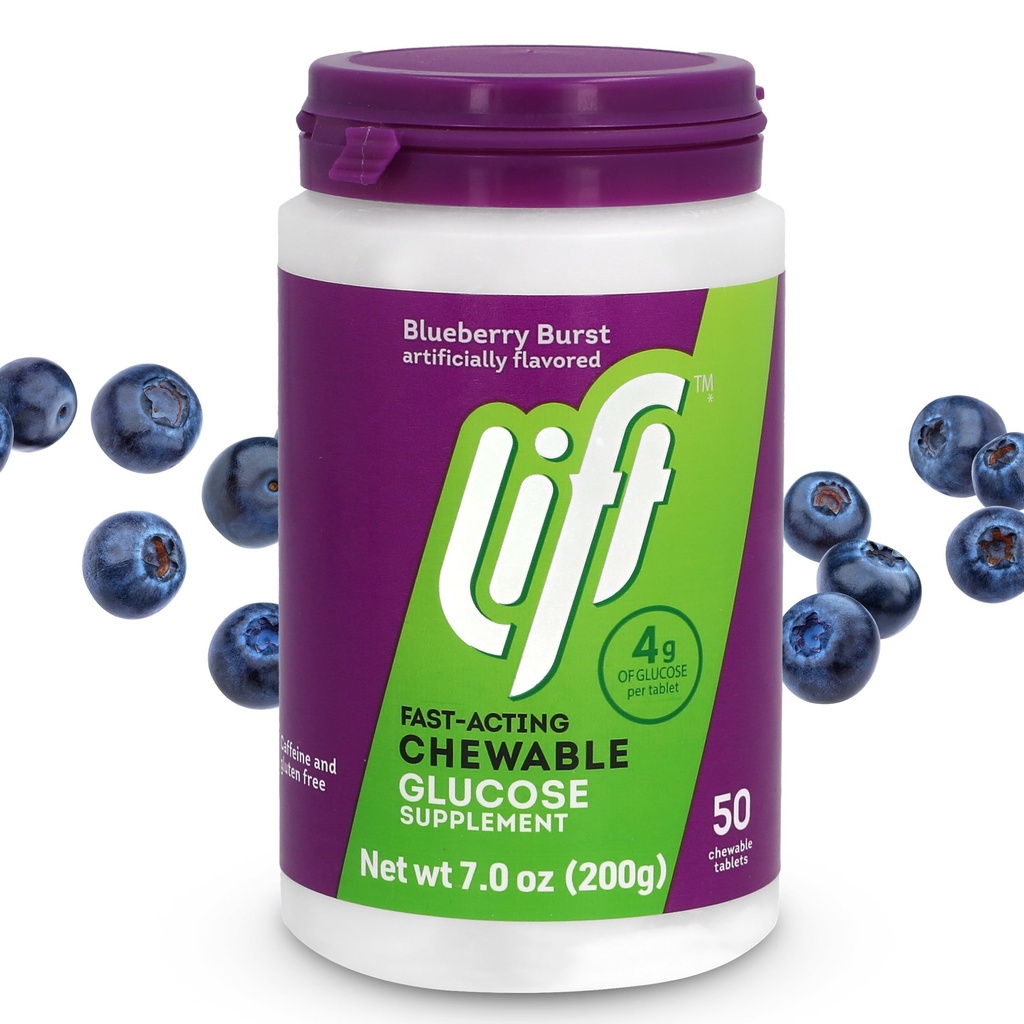 Angkat Glukosa Fast- Akting Gerible Chewable Energy Tablet, Blueberry, 50 ct Jar (Paket 1)