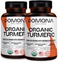 Pomona Wellness Organic Turmeric Supplement 2100 mg, USDA Organic, Non- GMO, Vegan, Turmeric Curcumin dengan Black Pepper untuk Absorpsi, untuk Gabungan Dukungan dan kekebalan, 240 Tablet (2 Pack)
