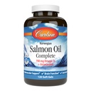 Carlson - Salmon Oil Lengkap, 700 mg Omega-3s + Astaxanthin, Dukungan Kardiovaskular, Fungsi Otak & Gabungan Kesehatan, 120 buah halus