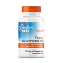 Doctor 's Best Trans- Resveratrol 100, Resveratrol dengan Red Wine Polyphenol (ResVinol), Non-GMO, Gluten Free, Soy Free, Vegan 60 Vevgie Caps