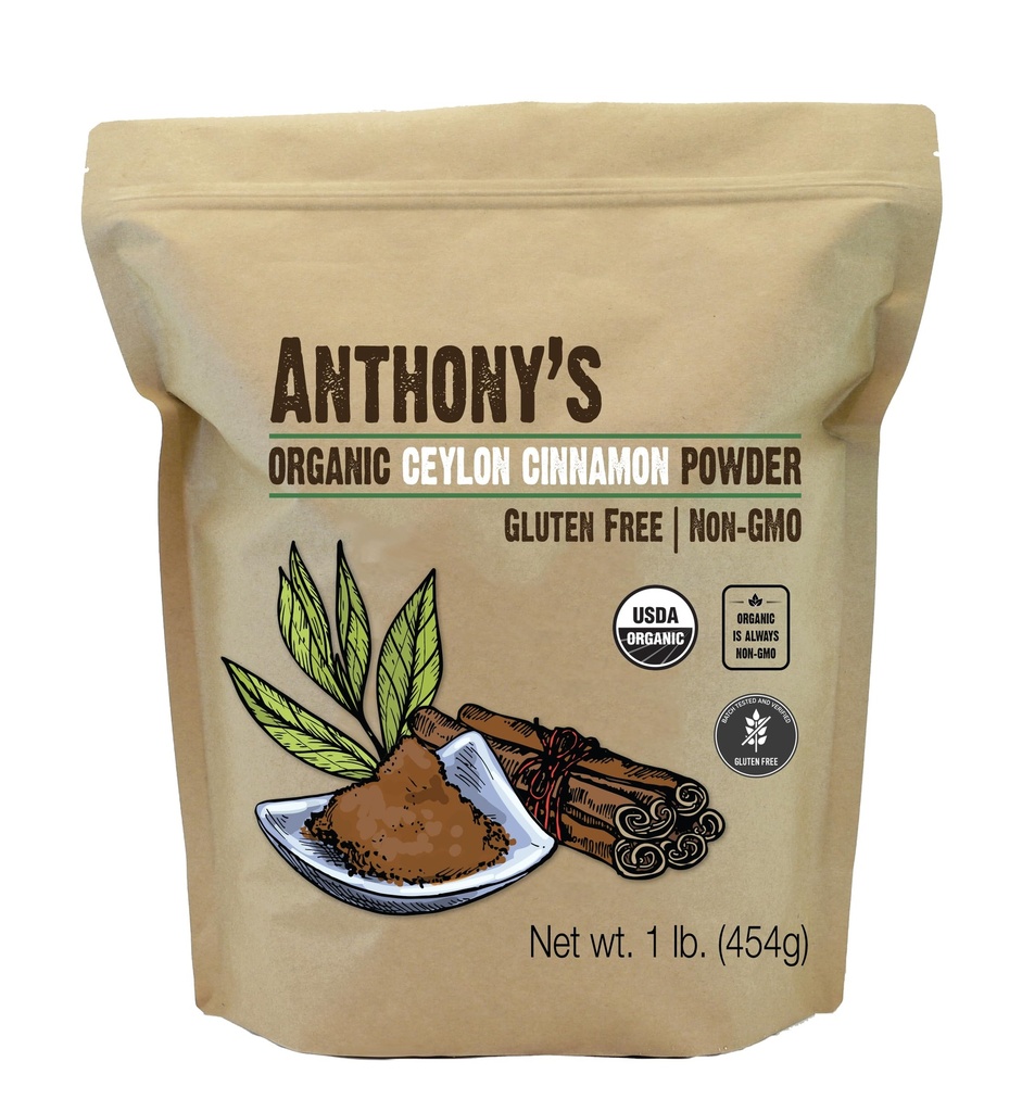 Anthony 's Organic Ceylon Cinnamon Powder, 1 lb, Ground, Gluten Free, Non Irradiated, Non GMO, Keto Friendly