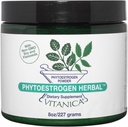 Vitanica Phytoestrogen Herbal Non- GMO, Menopause Relief Suplement for Women, Hormone Balance, Night Sweats & Hot Flash Relief, Soy Isoflavones, Vegan, Powder 8 Oz (Phytoestrogen Herbal Pro Logo)