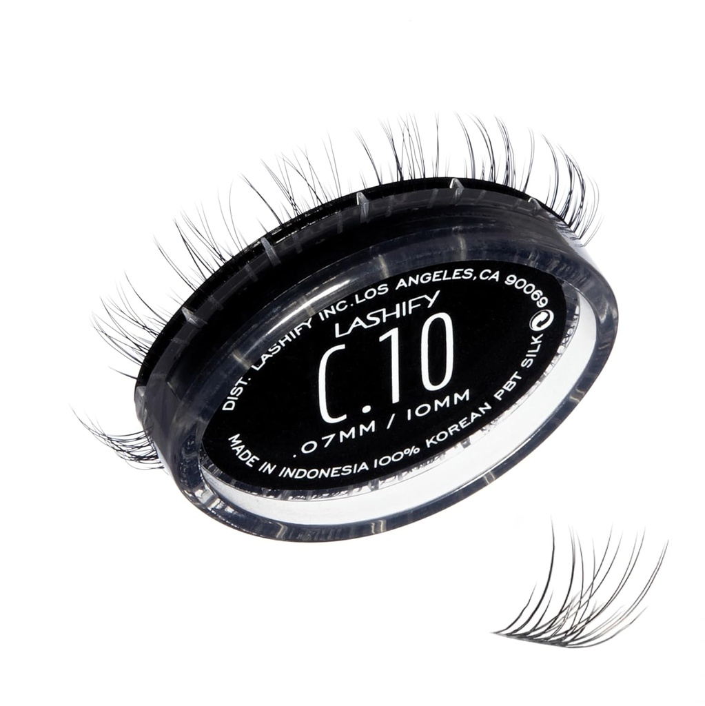 Lashify Curl 10mm Gossamer DIY Eyelash Extensions Refill, Black, Easy False Eyefures for a Natural Look