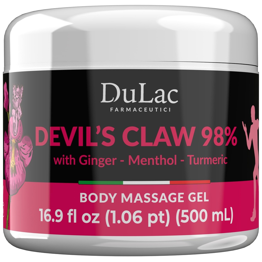 Dulfic - Devil 's Claw 98% Cream Maximum Kekuatan 16.9 Fl Oz, Gabungan Alam dan Muscle Relaxer Cream untuk Rekurring Muscle dan Pain Gabungan, Tertarik dengan Menthol untuk Efek Keren
