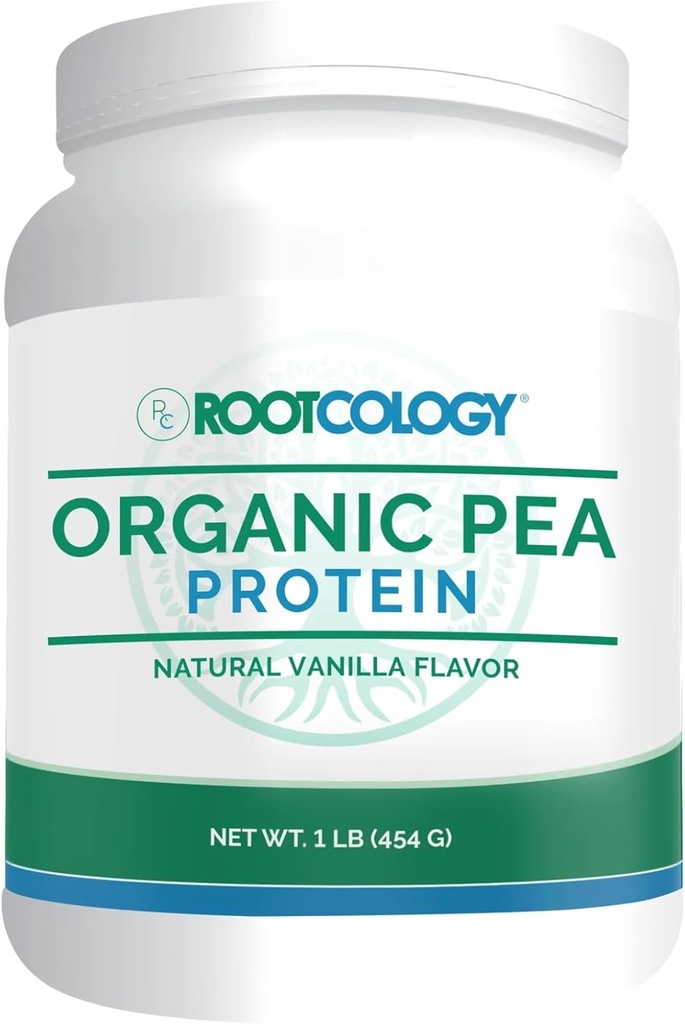 Rootcology oleh Dr. Izabella Wentz 124; Organic Pea Protein 124; USDA Certified Organic Pea Protein dengan 20 g Tanaman Protein per Serving 124; Natural Vanilla Flavor 124g / 15 Services