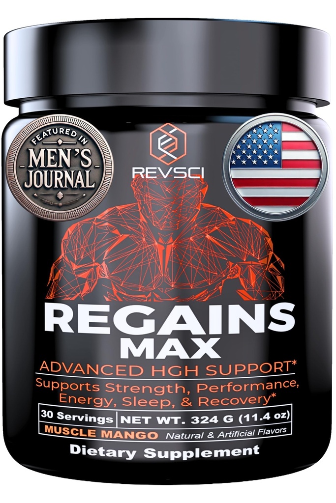 Suplemen HGH untuk Pria & Perempuan, REVSCI Mengembalikan Suplemen Amino Max Acids, Bedak Pemulihan Post Workout, Pemulihan Otot Anabolic & Muscle Builder untuk Pria, Pertumbuhan HGH Manusia