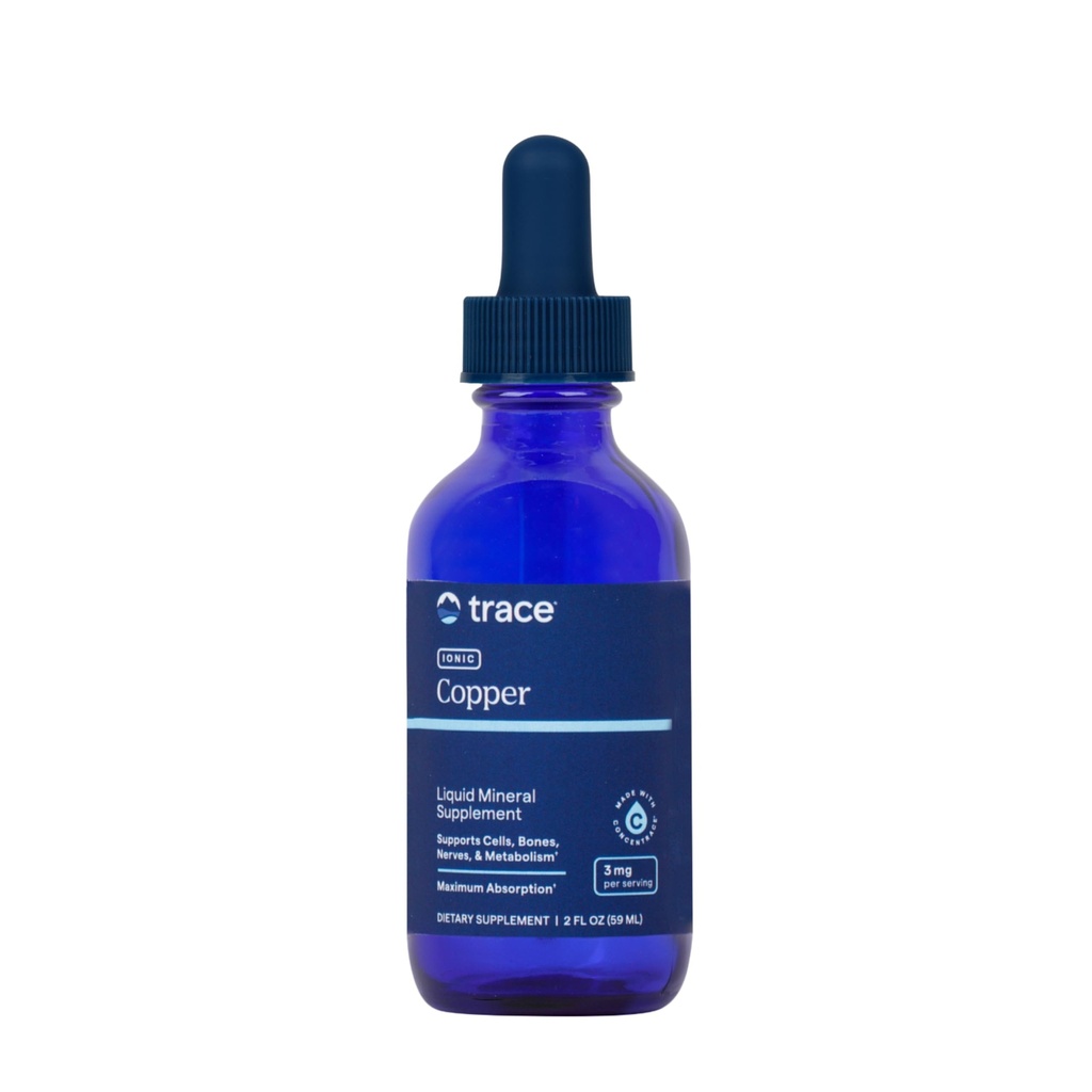 Trace Mineonic Copper - Liquid Copper Suplement for Blood Health - Supports Connective Tissue, Metabolism & Nerves - 2 quid oz (48 Servings)