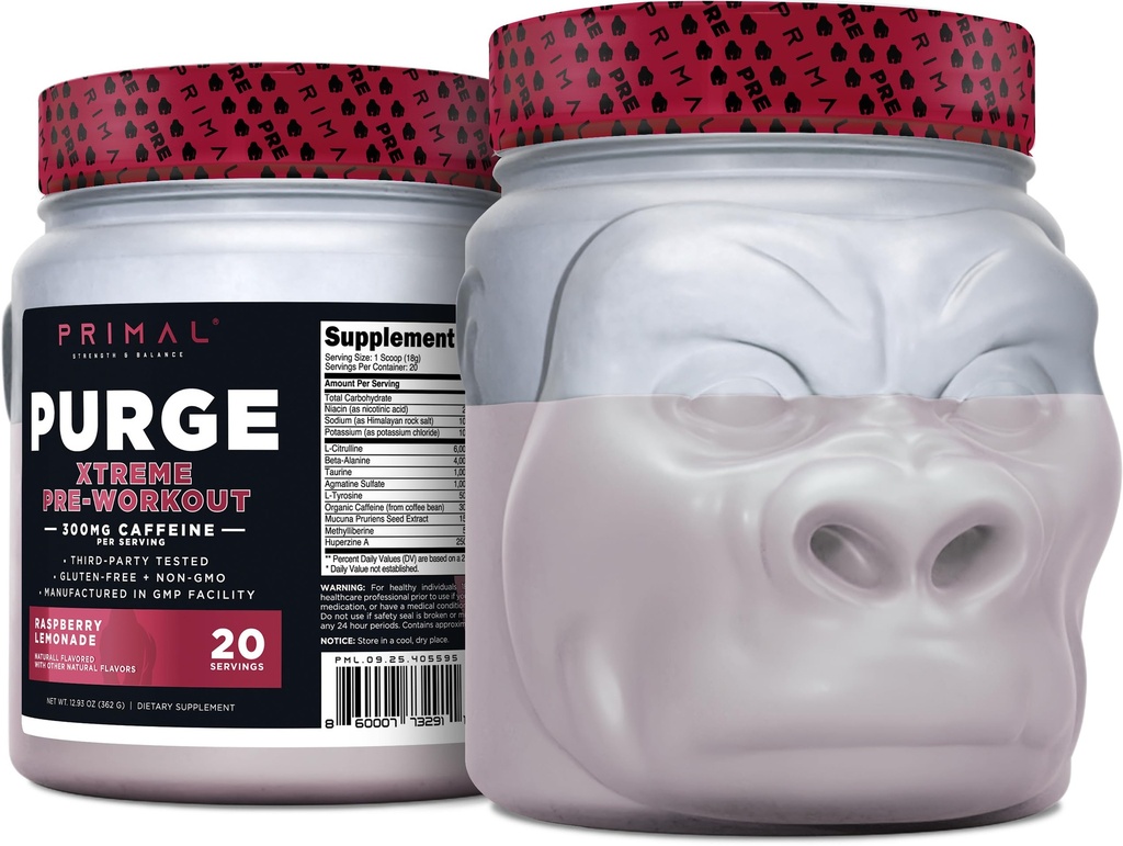 Purge Primal Xtreme Pre-Workout (Raspberry Lemonade Flavor)