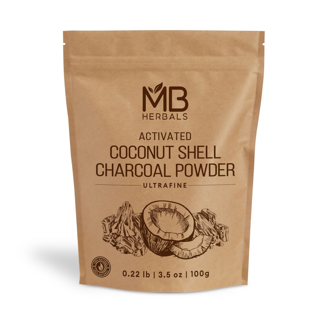 MB Herbals Aktivated Arang Powder from Coconut Shell 3.5 oz (100 Gram) Untuk Penggunaan Eksternal Hanya 124;