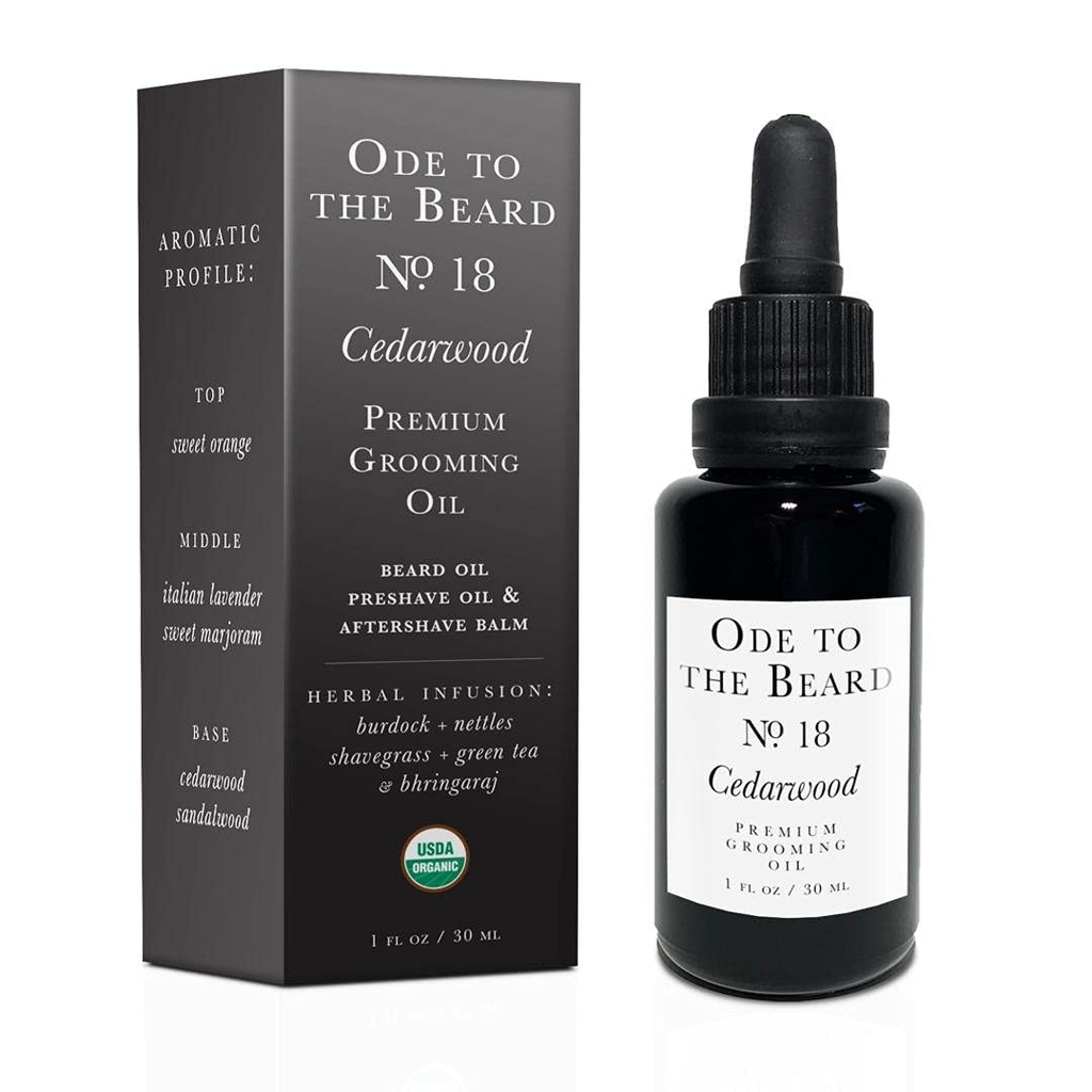 Vegan Mia - USDA Organik Cedar- Scented Beard Oil For Men, 3-in-1 Premium Grooming Oil dengan Argan Oil, Jojoba dan More, Untuk Beard Growth and Maintention - Ode To The Beard Cedarwood Beard Oil, 1 fl oz