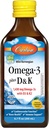 Carlson - Omega-3 + D & K, 1430 mg omega- 3s, 2000 IU (50 mcg) D3, 90 mcg K2 sebagai MK-7, Heart Health, Bone Dukungan, Lemon, 200 mL